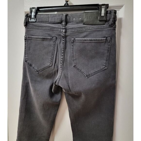 Allsaints Biker Jeans Leather Knee Patches 26 - Picture 6 of 9